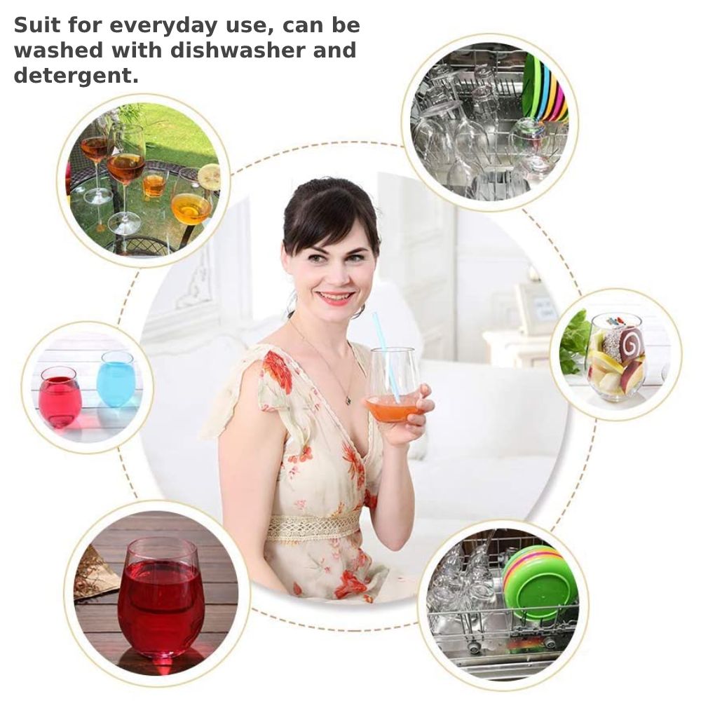 Plastic Stemless Wine Glass: image 4
